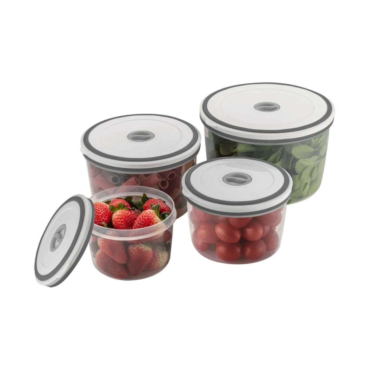 Potes Herméticos Electrolux de Plástico Branco Redondo com 4 Unidades