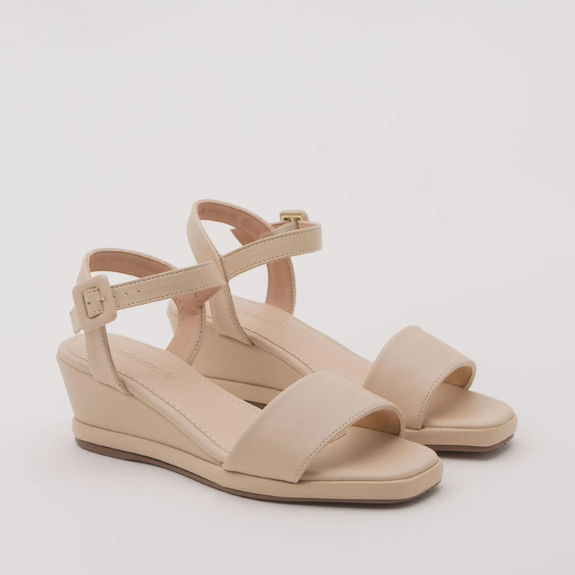 Anabela salto forrado - MILK