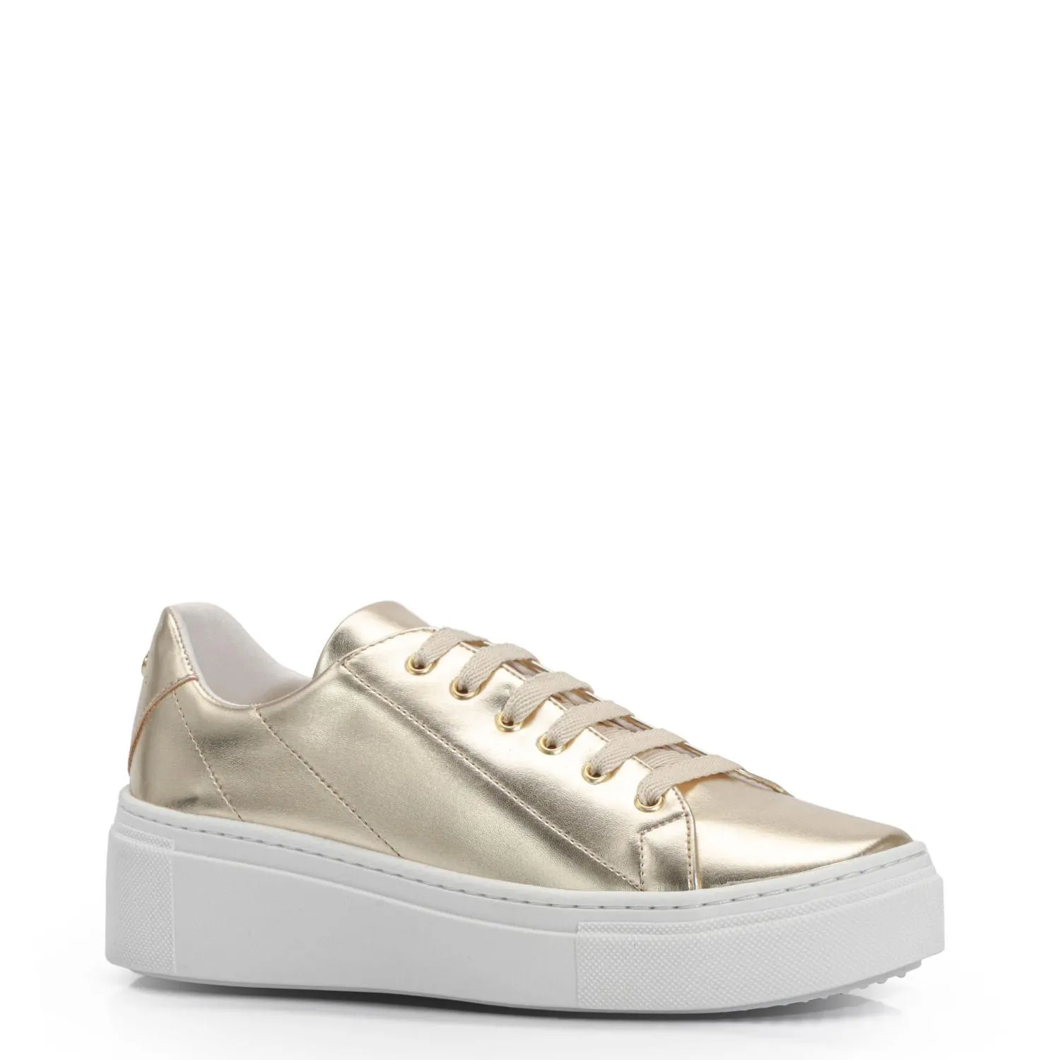 Tênis Flatform Metalizado Champagne