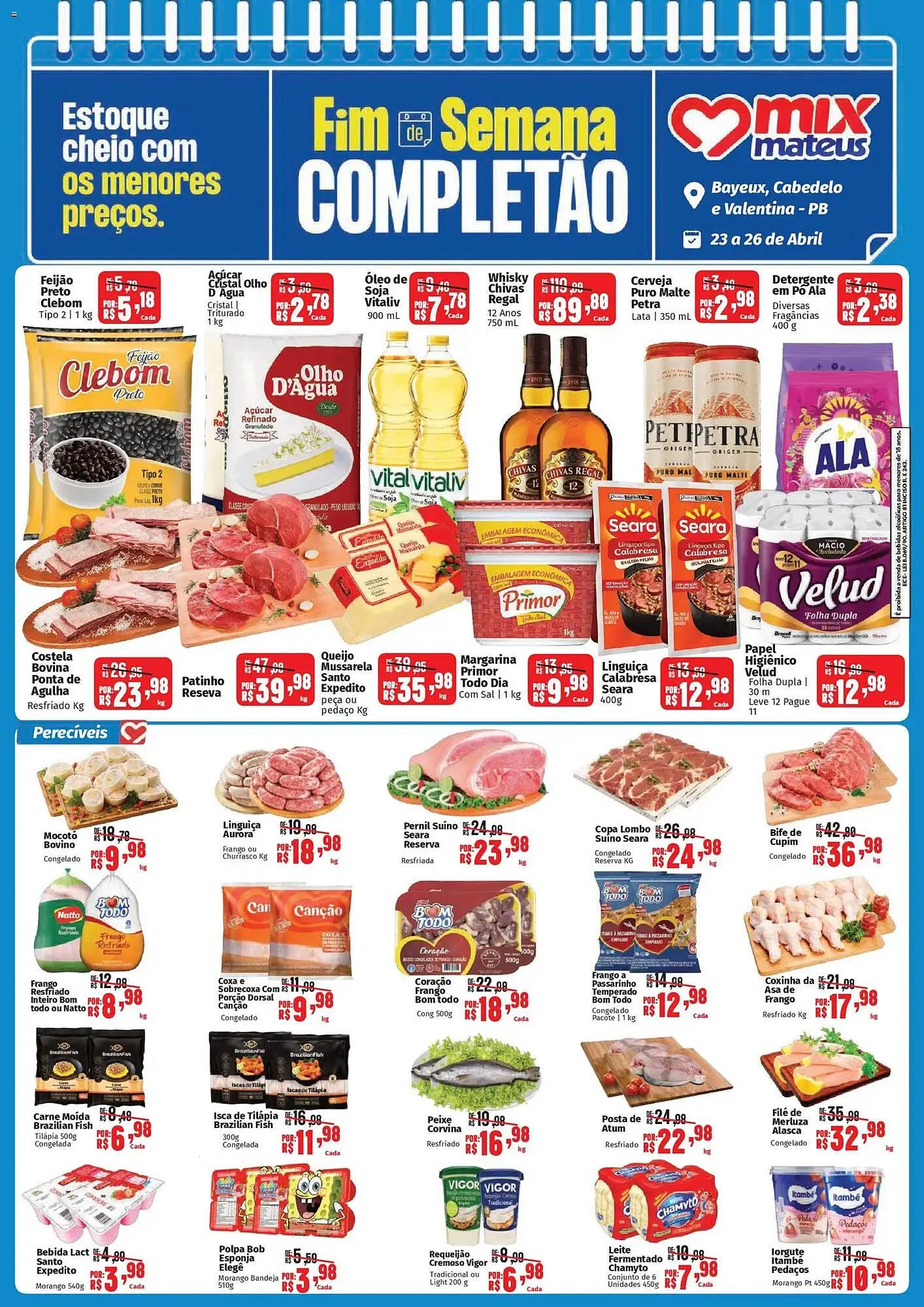 Encarte de Catálogo Supermercados Mateus 23 de abril até 26 de abril 2026 - Pagina 1