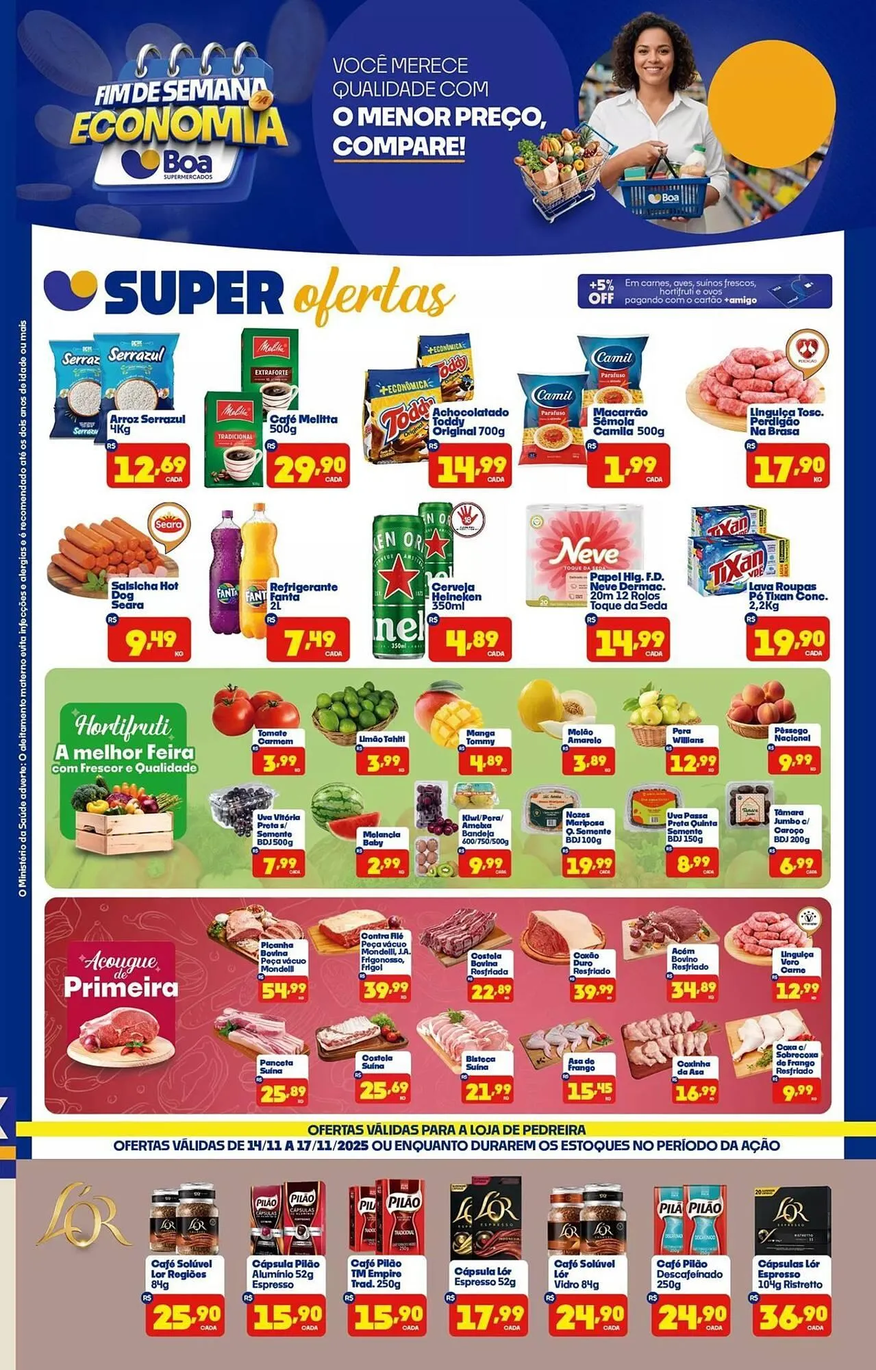 Encarte de Tabloide Boa Supermercados 14 de novembro até 17 de novembro 2025 - Pagina 1