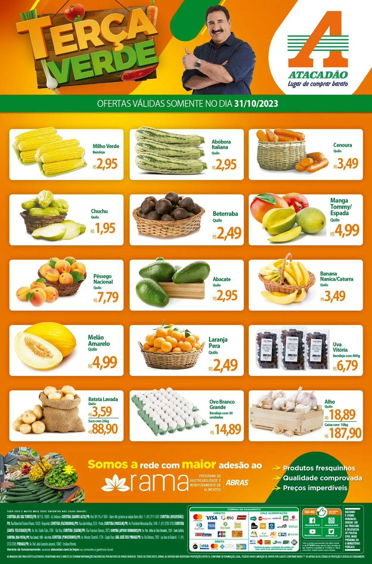 Encarte de Atacadão - PR - Curitiba, Pinhais e São José dos Pinhais 31 de outubro até 31 de outubro 2023 - Pagina 1