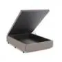 BASE CAMA BOX COM BAÚ ABERTURA FRONTAL VELUDO MARFIM