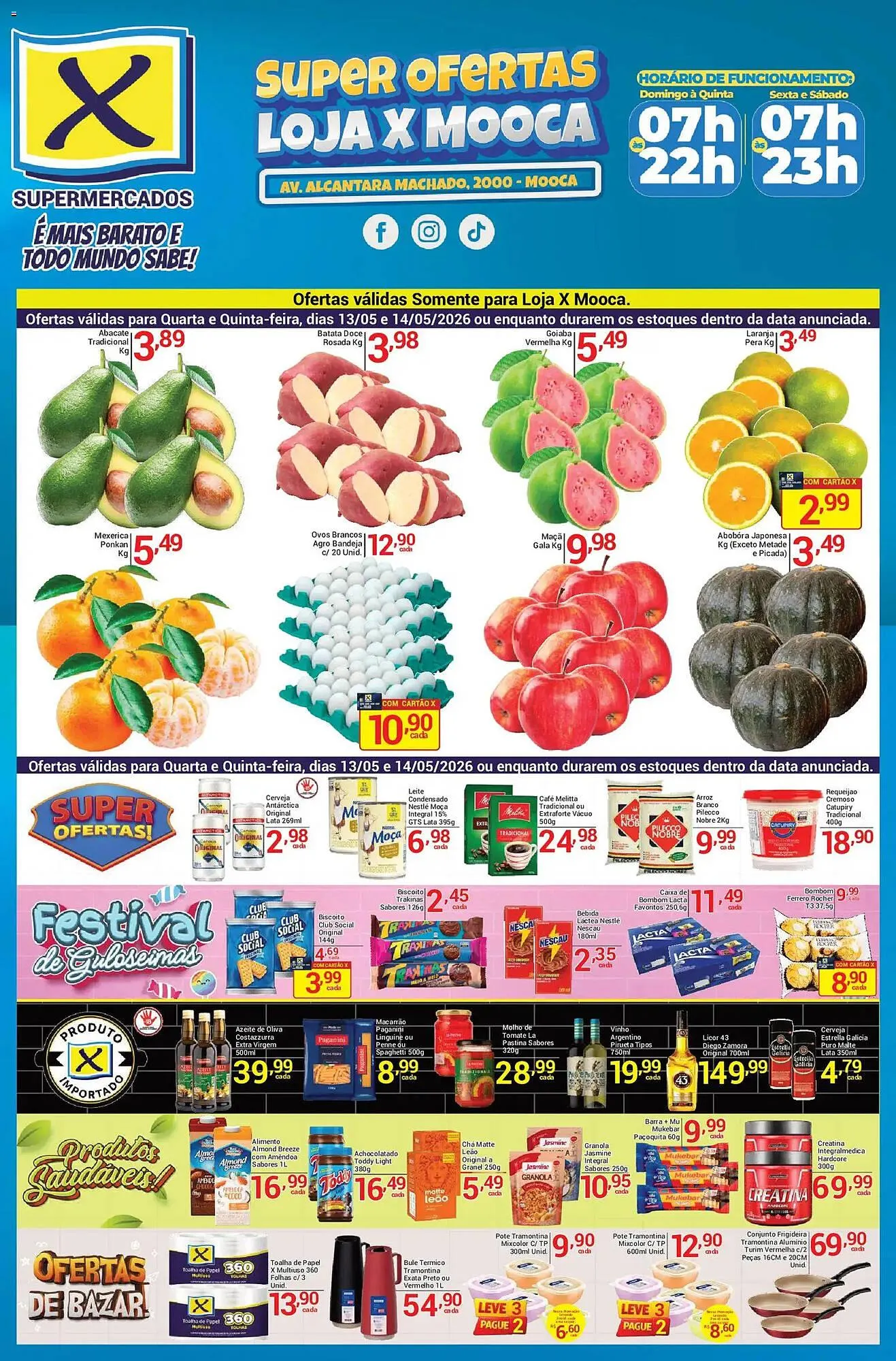 Encarte de Folheto X Supermercados 13 de maio até 14 de maio 2026 - Pagina 1