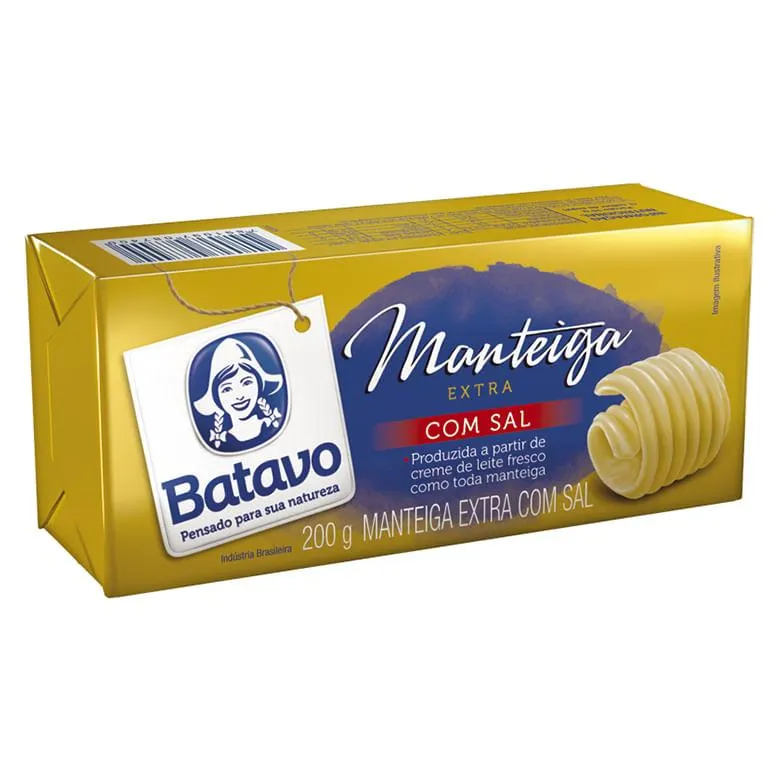 Manteiga Batavo Extra com Sal Tablete 200g