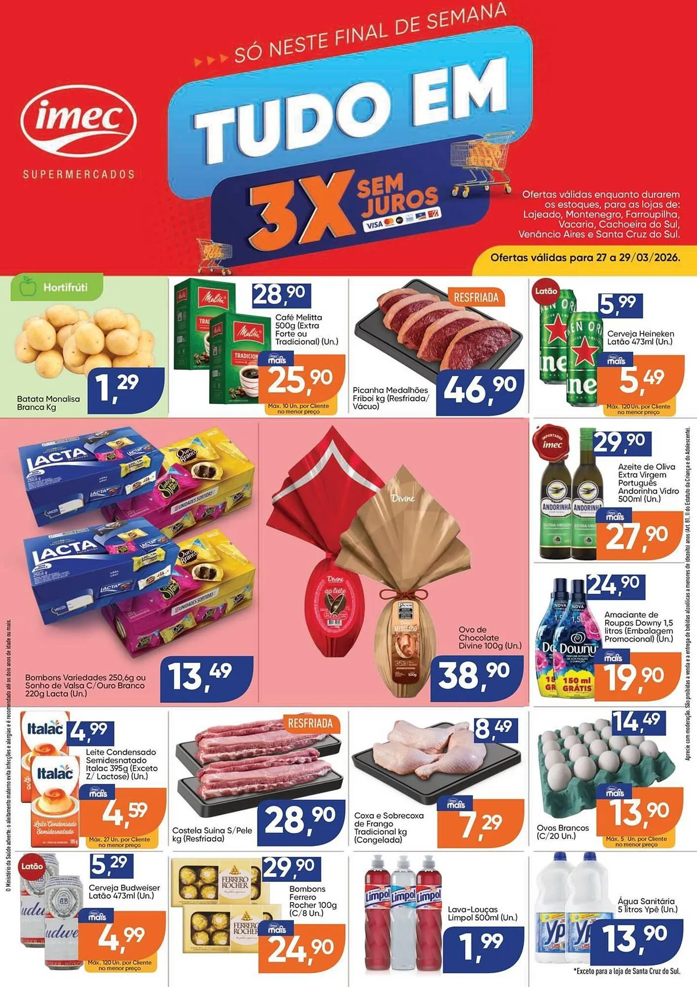 Encarte de Catálogo Imec Supermercados 27 de março até 29 de março 2026 - Pagina 1