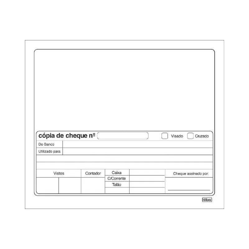 Cópia de Cheque Branco 100 Folhas - Tilibra