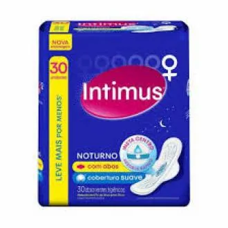 ABSORVENTE INTIMUS NOTURNO SUAVE COM ABAS 30 un