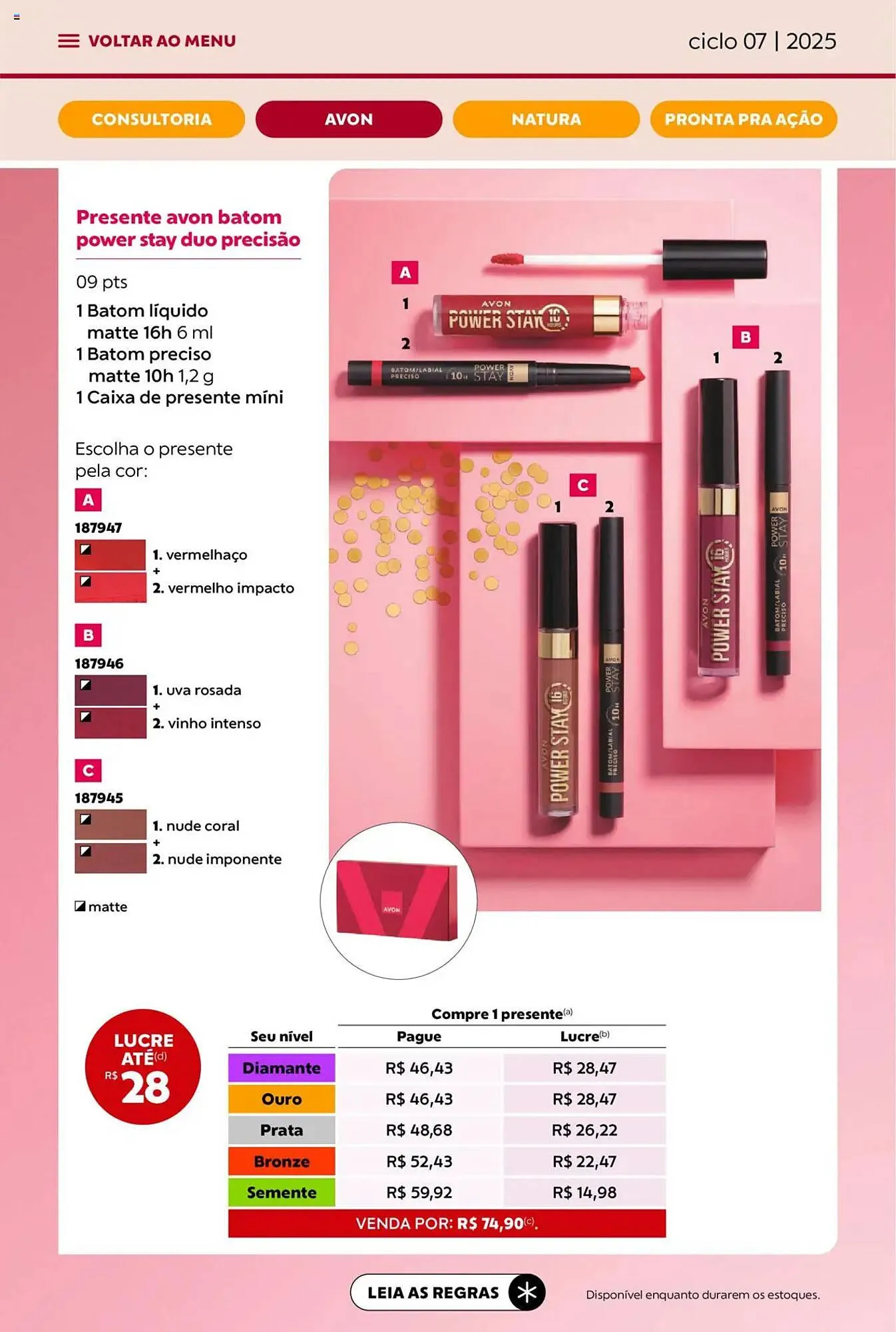 Encarte de Catálogo Avon 3 de abril até 1 de maio 2025 - Pagina 9