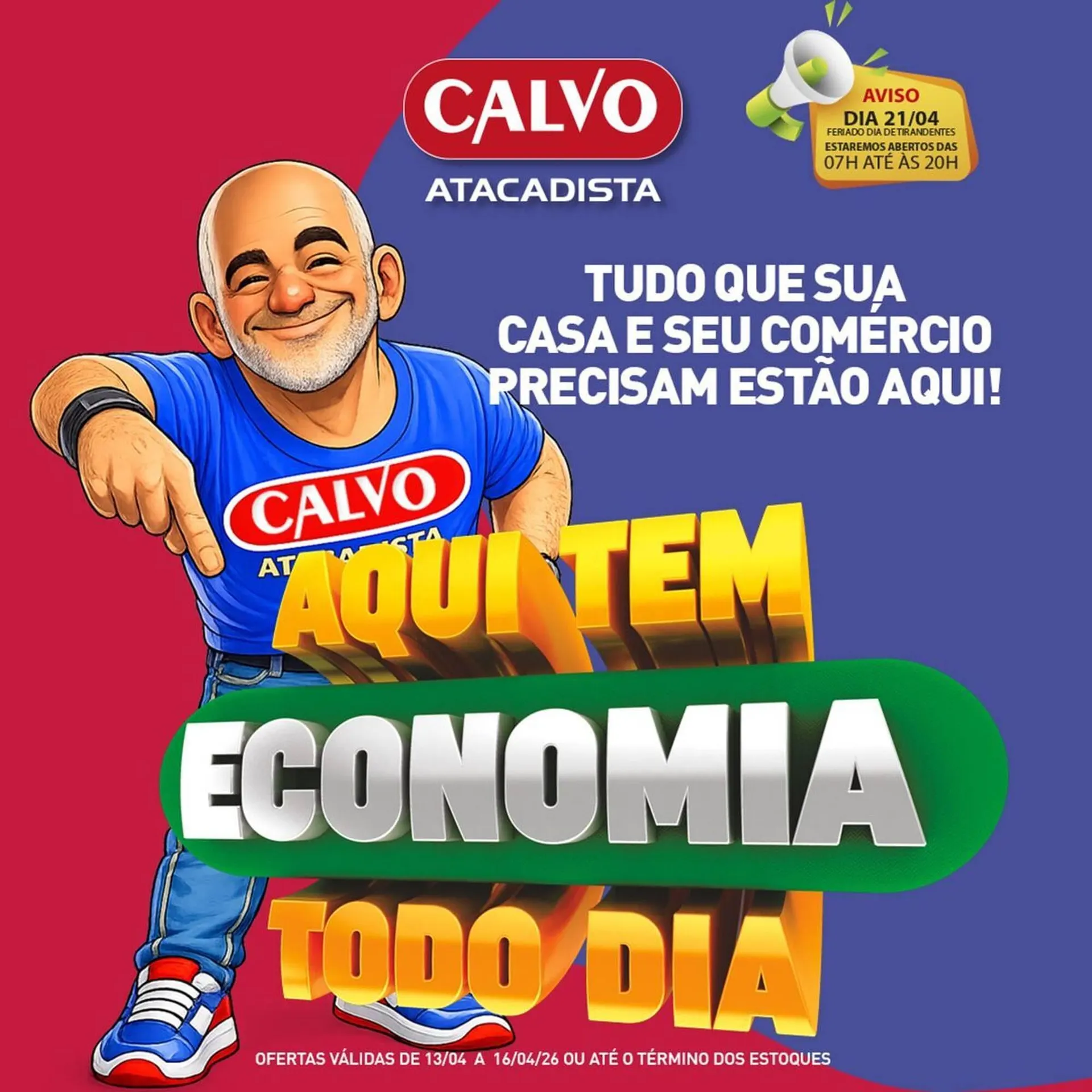 Encarte de Folheto Calvo Atacadista 13 de abril até 16 de abril 2026 - Pagina 1