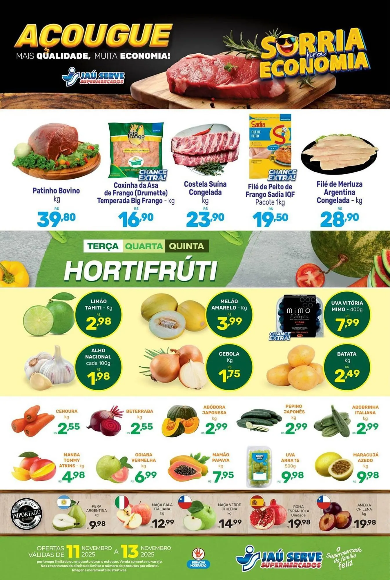 Encarte de Catálogo Supermercados Jau Serve 11 de novembro até 13 de novembro 2025 - Pagina 1