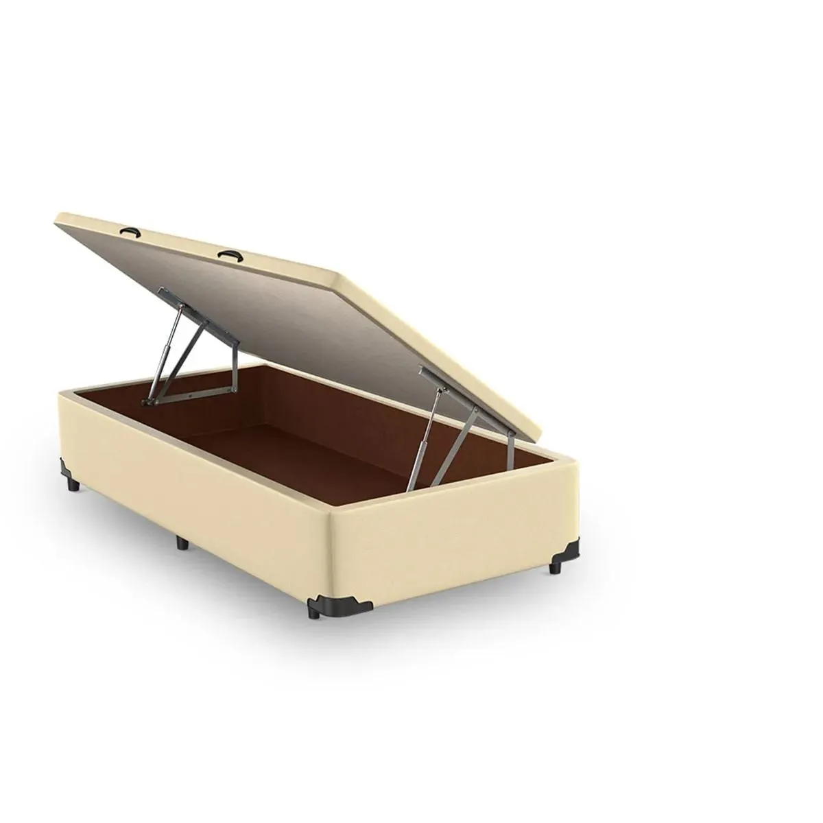 BASE CAMA BOX COM BAÚ ABERTURA LATERAL KORANO BEGE