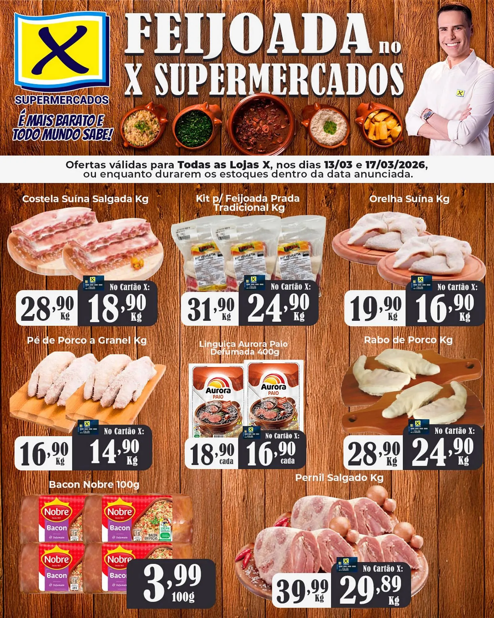 Encarte de Folheto X Supermercados 13 de março até 17 de março 2026 - Pagina 1