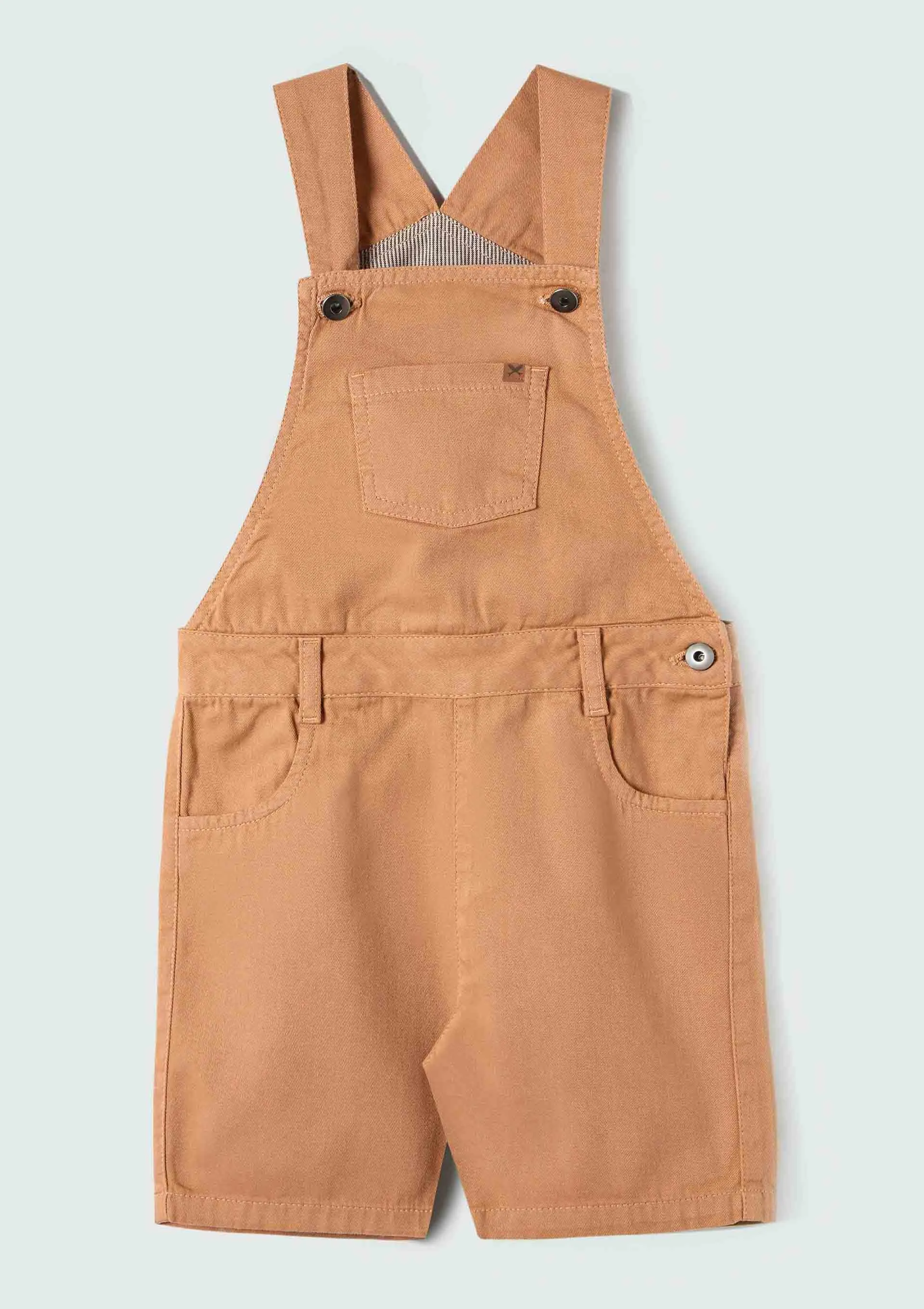 Jardineira Infantil Menino Toddler Em Sarja - Bege