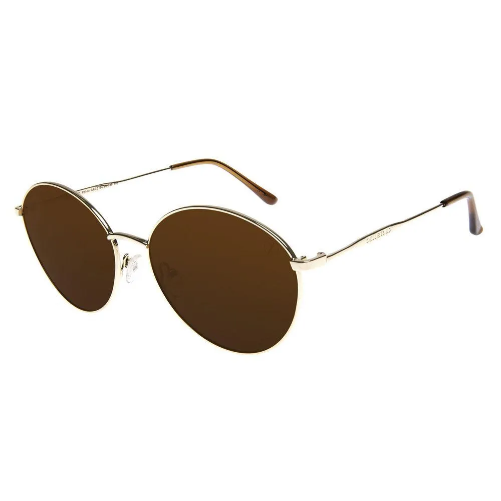 Óculos de Sol Feminino Chilli Beans Polarizado Redondo Dourado - OC.MT.3697.0221 M