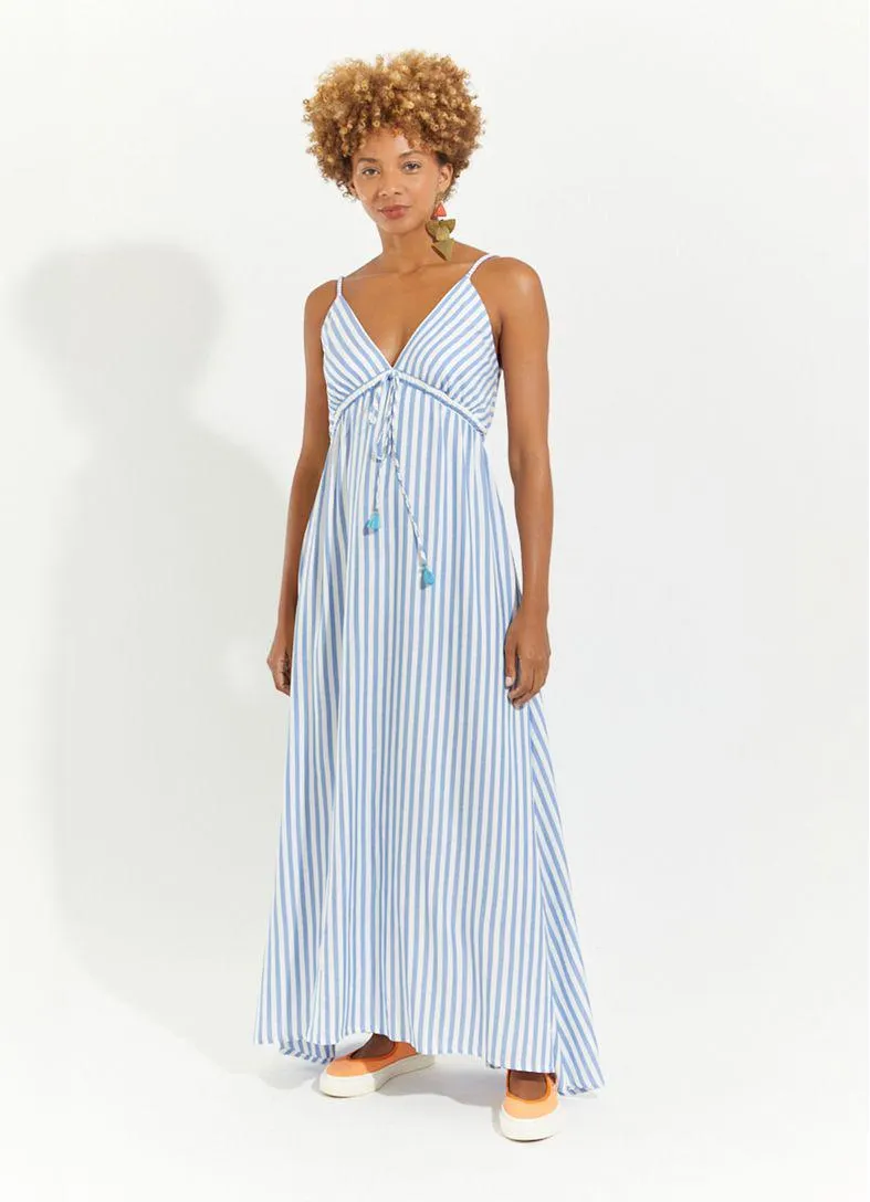 Vestido longo listra clean
