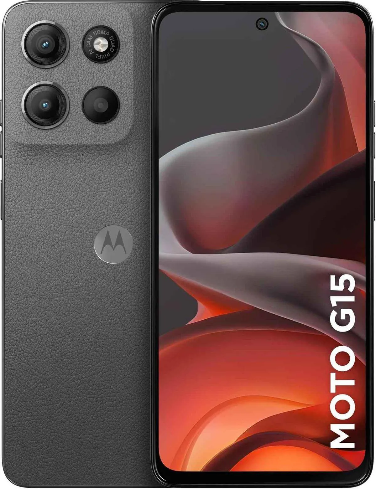 Smartphone / Telefone Celular Moto G15 256GB 12GB (4GB RAM+8GB RamBoost) e Câmera 50MP com AI Bateria de 5200 MAH Tela FHD+ 6.7" NFCGrafite