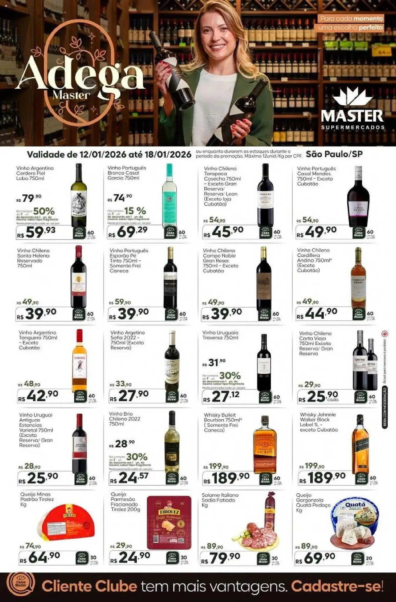 Encarte de Folheto Master Supermercados 12 de janeiro até 18 de janeiro 2026 - Pagina 1