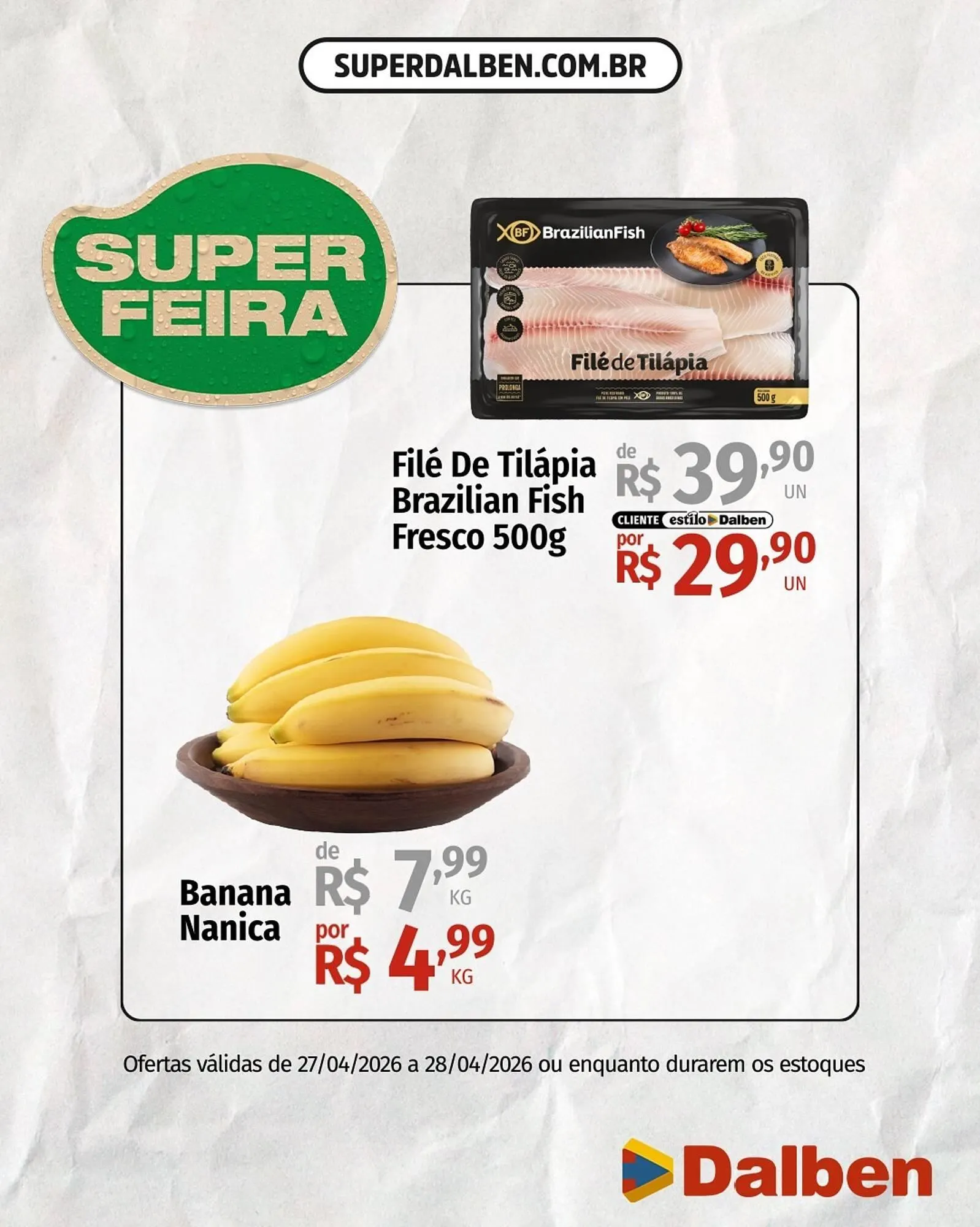 Encarte de Catálogo Supermercado Dalben 28 de abril até 28 de abril 2026 - Pagina 1