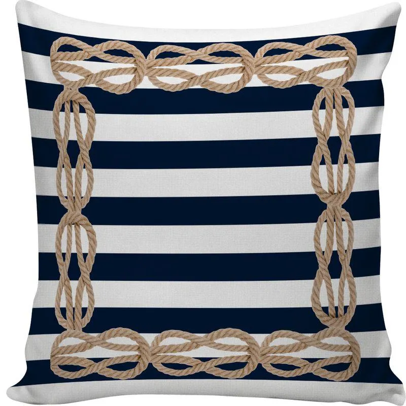 Almofada 100% Poliéster Âncora Azul 1 40x40cm - Nsw Decor