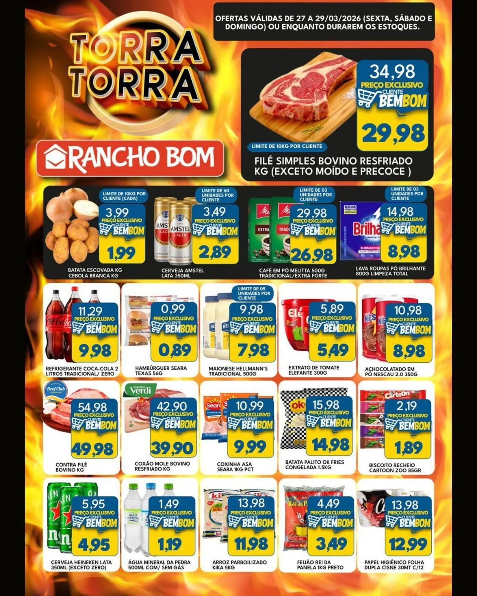 Encarte de Catálogo Rancho Bom Supermercados 27 de março até 29 de março 2026 - Pagina 1