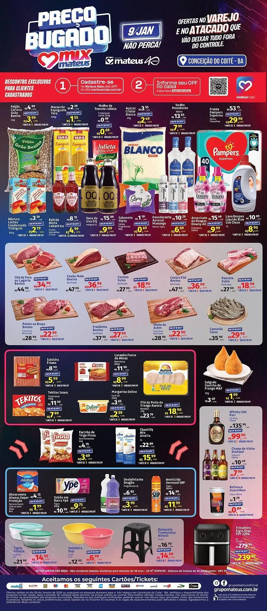 Encarte de Catálogo Supermercados Mateus 9 de janeiro até 9 de janeiro 2026 - Pagina 1