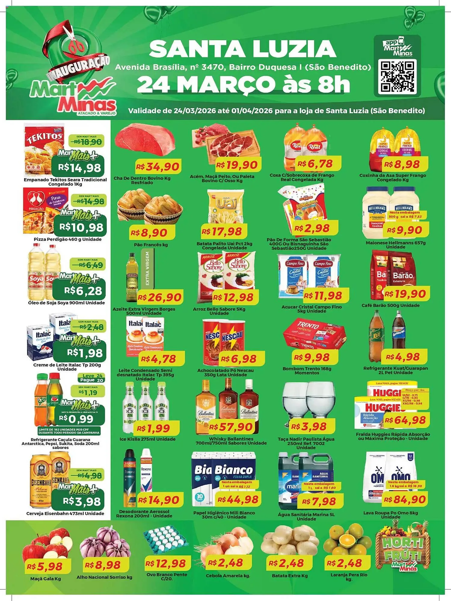 Encarte de Folheto Mart Minas 24 de março até 2 de abril 2026 - Pagina 1