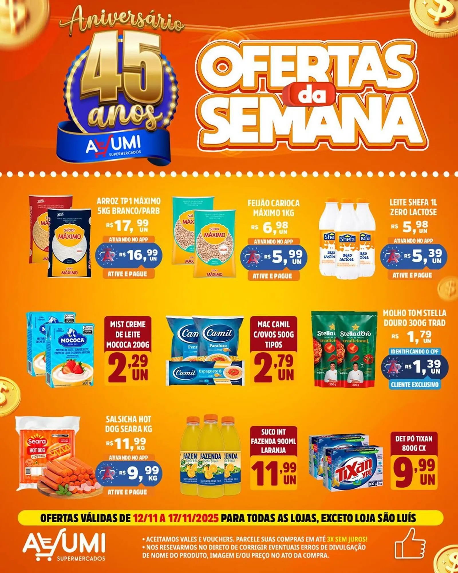 Encarte de Folheto Ayumi Supermercados 12 de novembro até 17 de novembro 2025 - Pagina 1