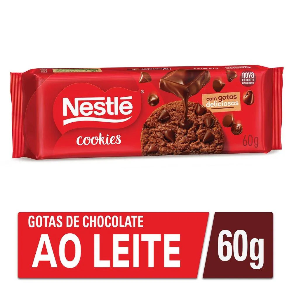 Biscoito Cookies Nestlé Classic Chocolate c/ Gotas de Chocolate ao Leite 60g