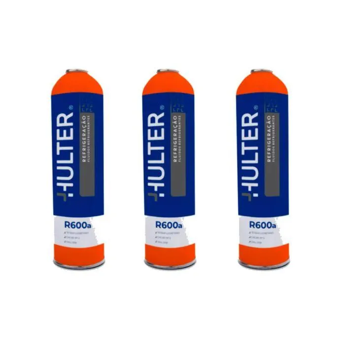 Kit 3un Fluído Refrigerante R600A Isobutano ONU 1969 420g Hulter HT6R600ARC