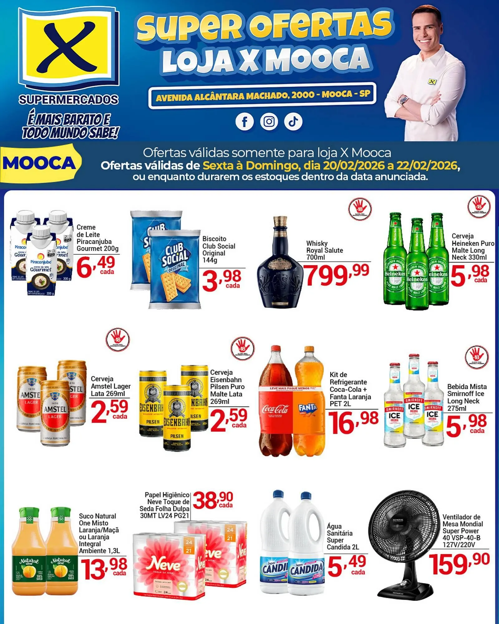 Encarte de Folheto X Supermercados 20 de fevereiro até 22 de fevereiro 2026 - Pagina 1