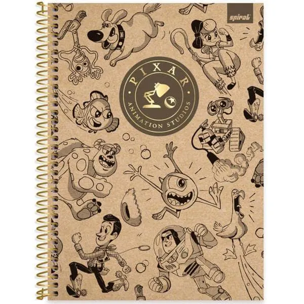 Caderno Universitário Capa Dura, 1 x 1, 80 Folhas, Pixar, 2524161, Spiral Px - PT 1 UN