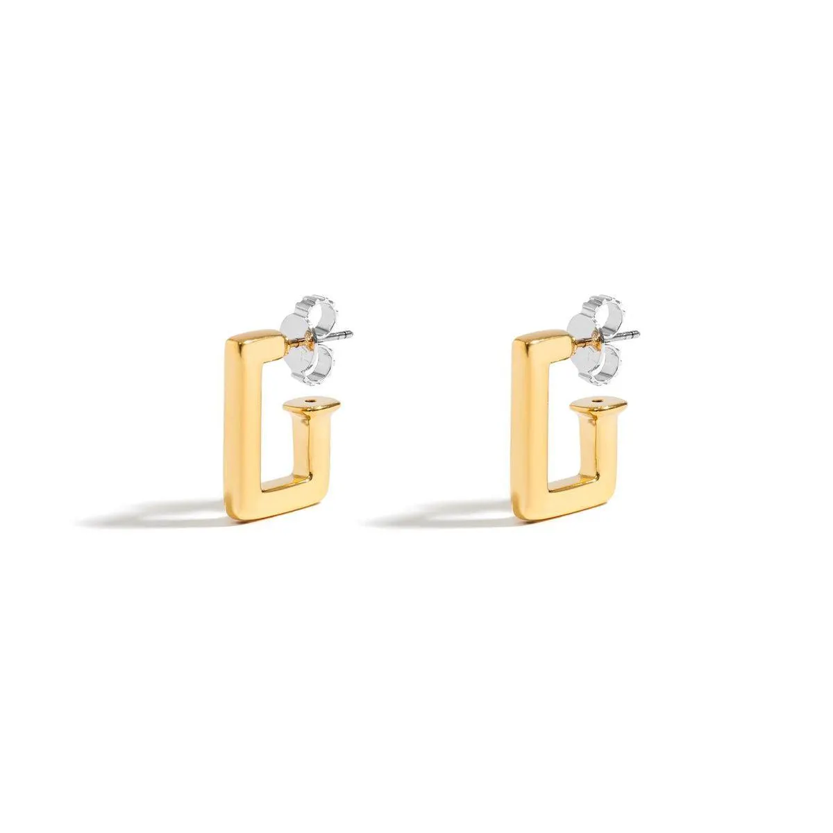 Brinco Mini Argola Rock | Prata com Ouro Amarelo 18K