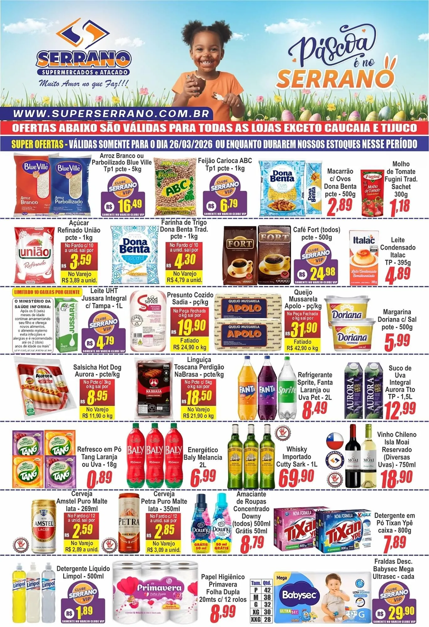 Encarte de Catálogo Serrano Supermercado 25 de março até 26 de março 2026 - Pagina 1