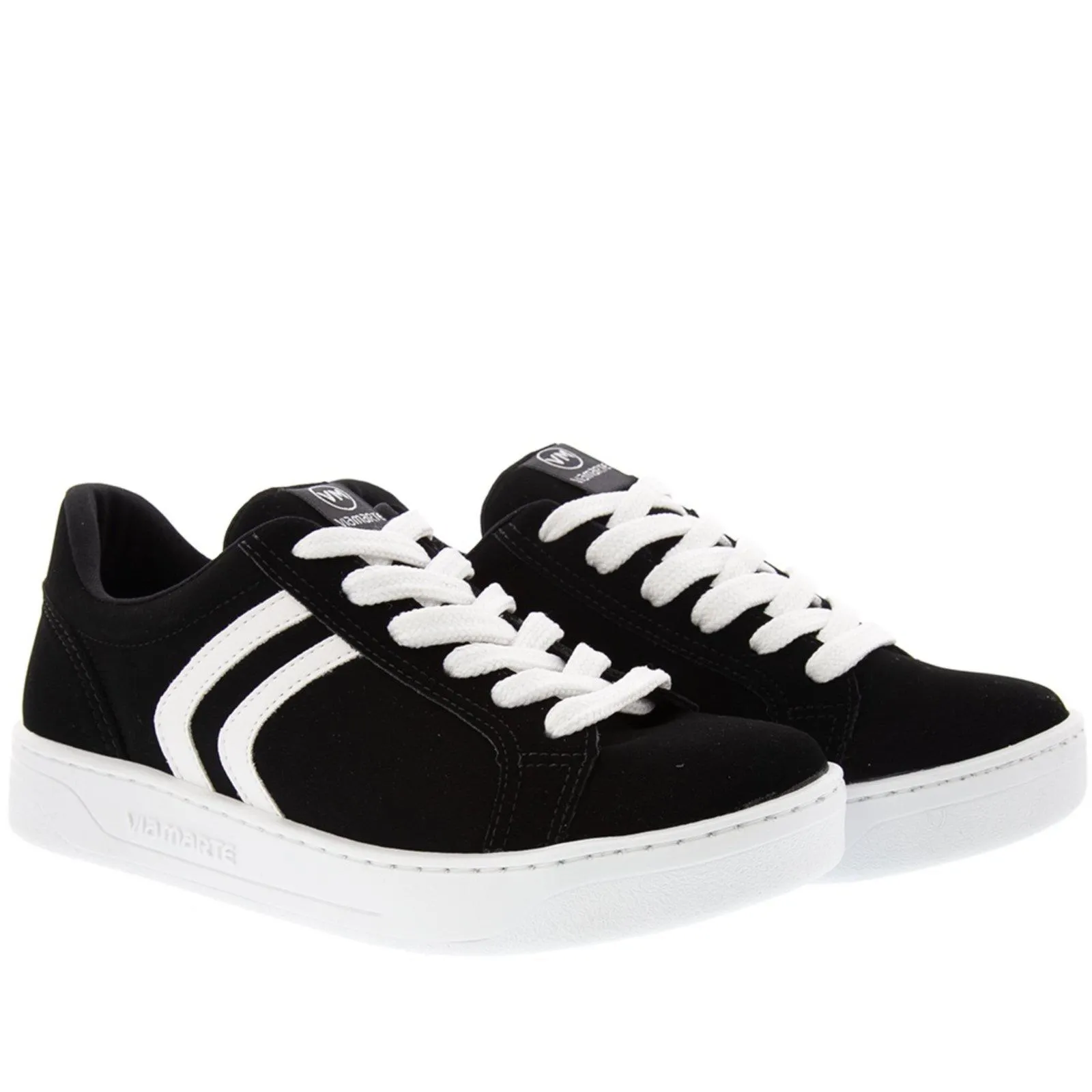 Tênis Via Marte Casual Recortes Nobuck Preto