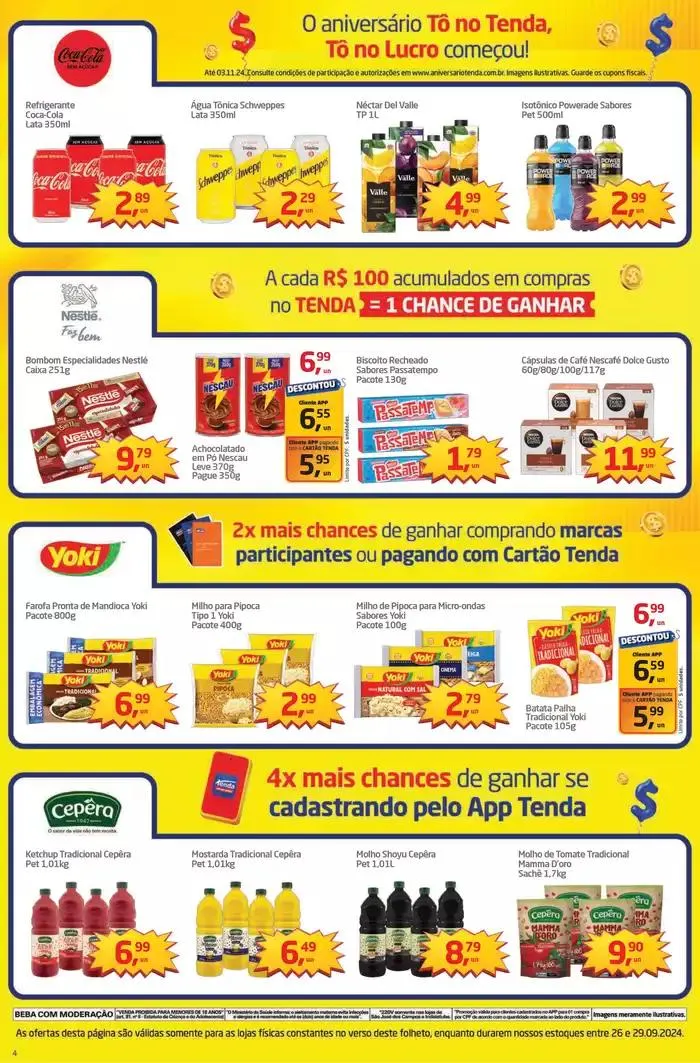 Encarte de ANIVERSÁRIO TÔ NO TENDA TÔ NO LUCRO 26 de setembro até 29 de setembro 2024 - Pagina 4