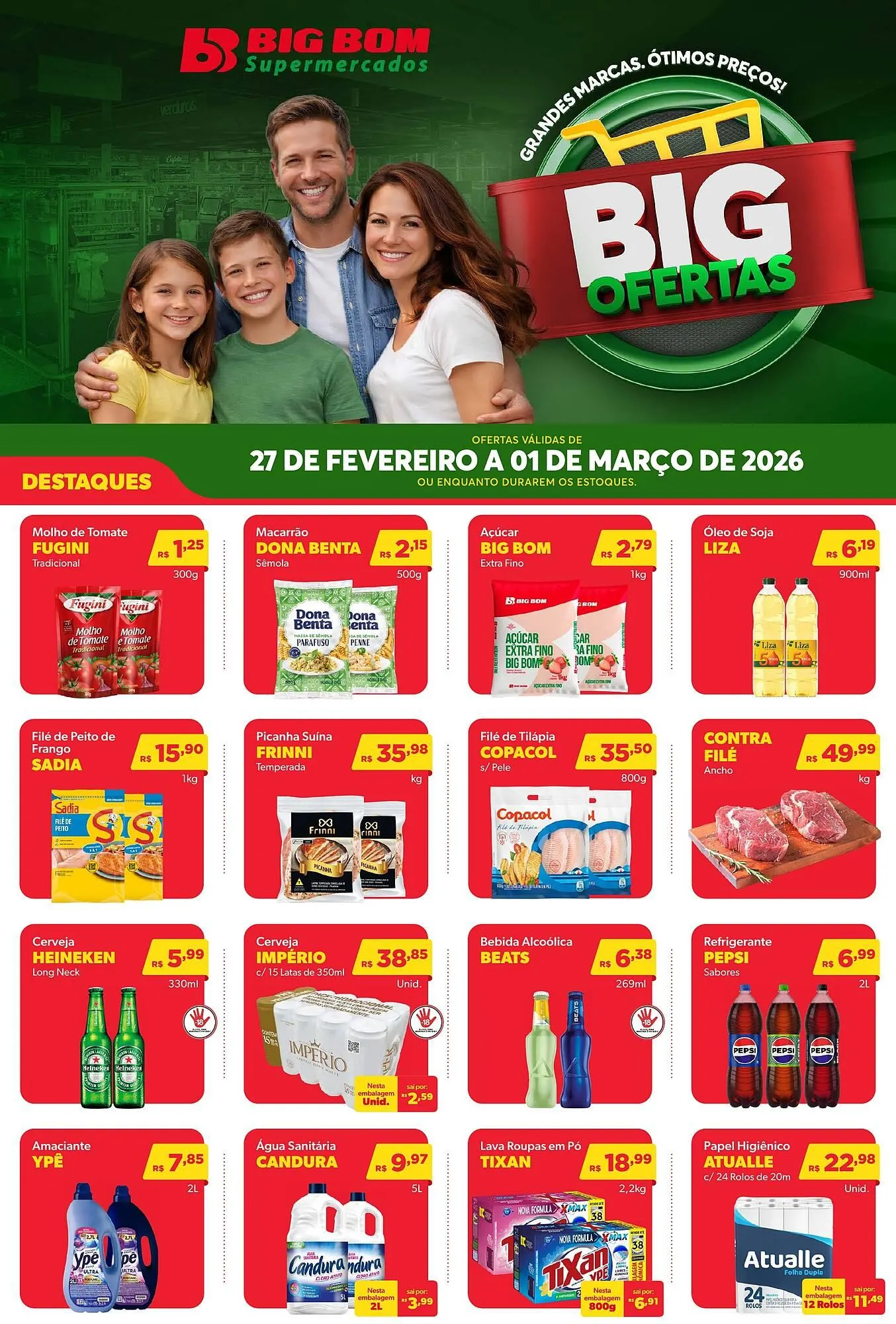 Encarte de Catálogo Big Bom Supermercados 27 de fevereiro até 1 de março 2026 - Pagina 1