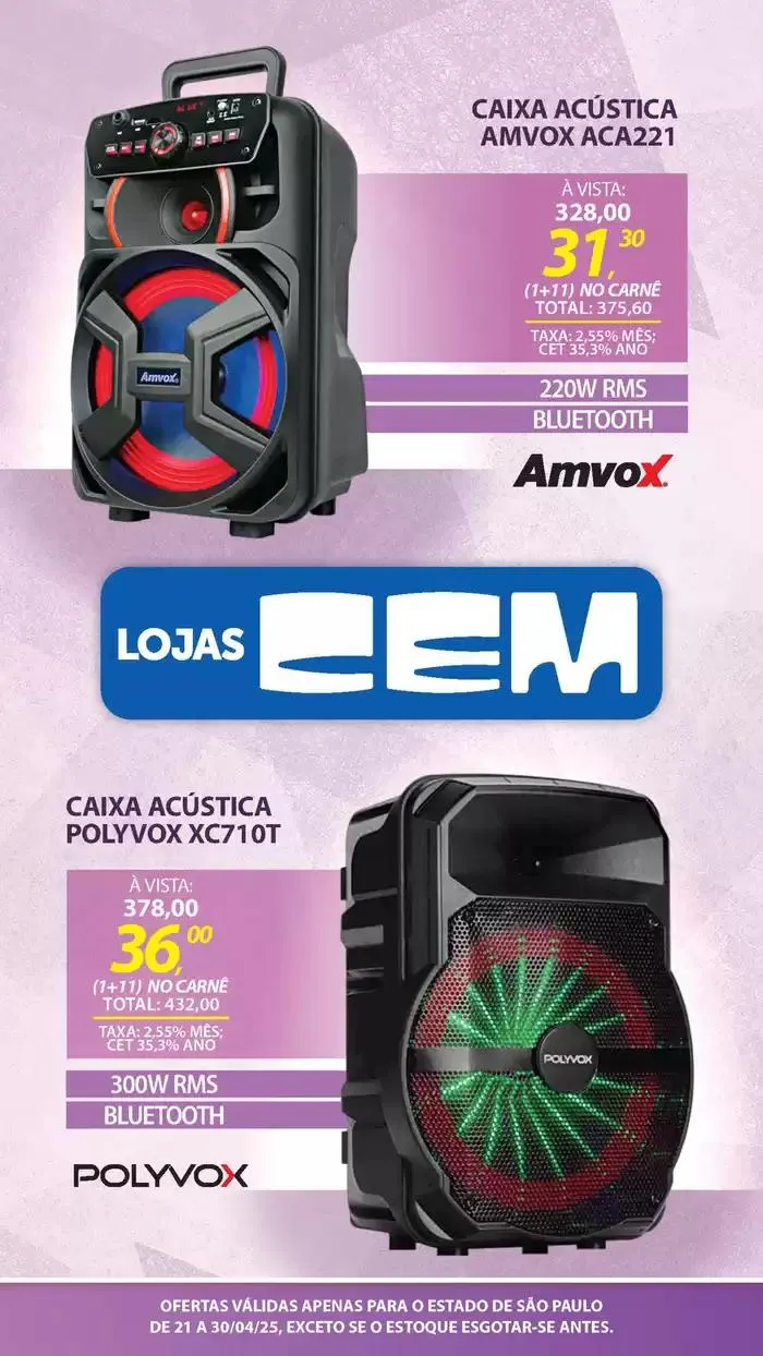 Encarte de Encarte Lojas Cem 18 de abril até 30 de abril 2025 - Pagina 56