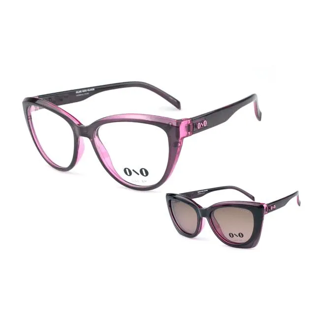 Óculos Clipon Ono, Itaúnas, modelo ON0032CP, cor vinho translúcido, tamanho 55