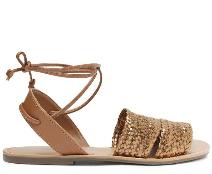 Sandália Amarração Marrom Natural