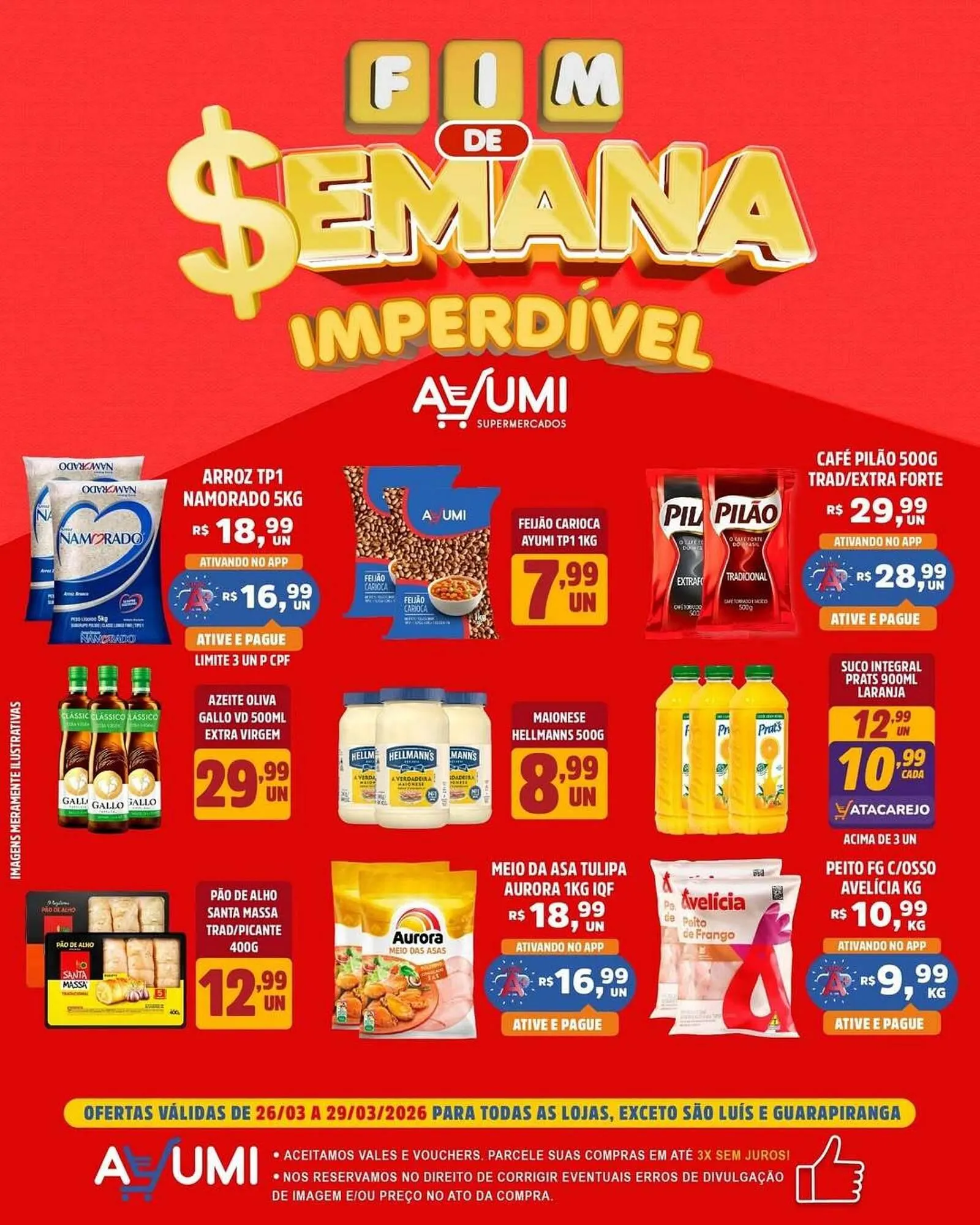 Encarte de Folheto Ayumi Supermercados 26 de março até 29 de março 2026 - Pagina 1