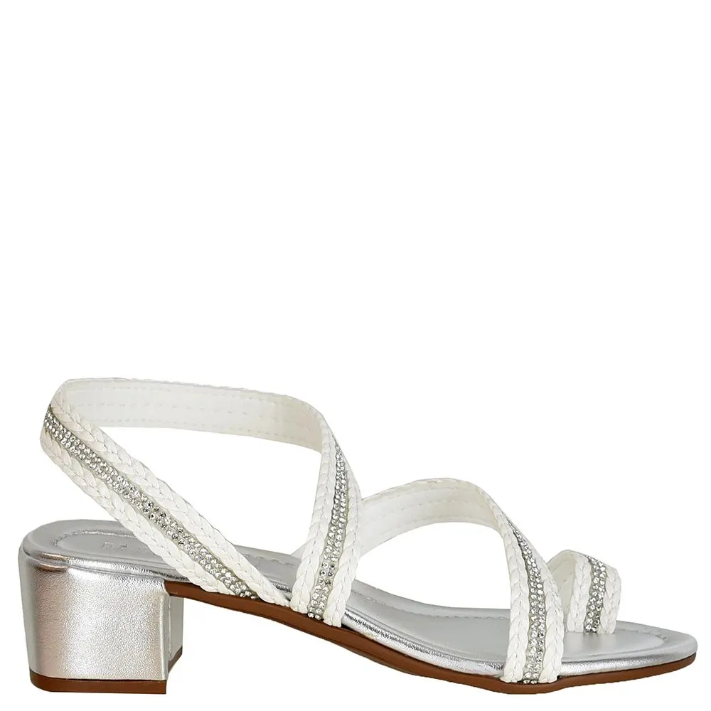 SANDALIA SALTO BLOCO TRANCA COM STRASS DI SANTINNI