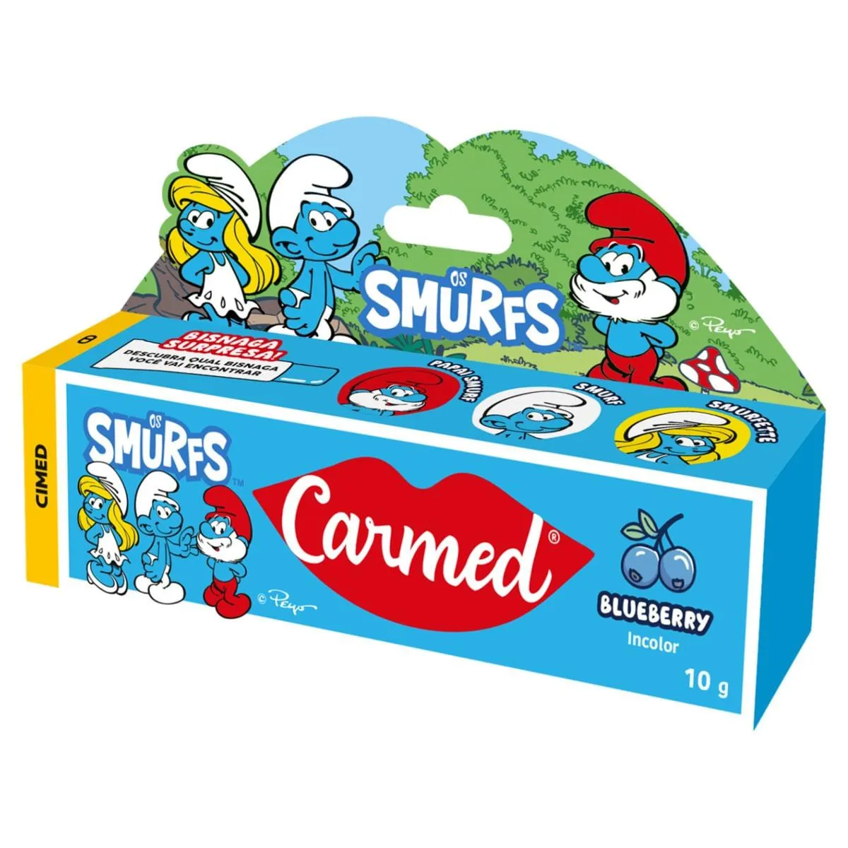 Hidratante Labial Carmed Smurfs Blueberry 10g
