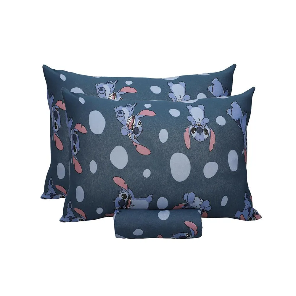 Jogo de Cama Casal Estampa Disney Stitch Pedras 30cm 3 Peças 0310506PD - Portallar