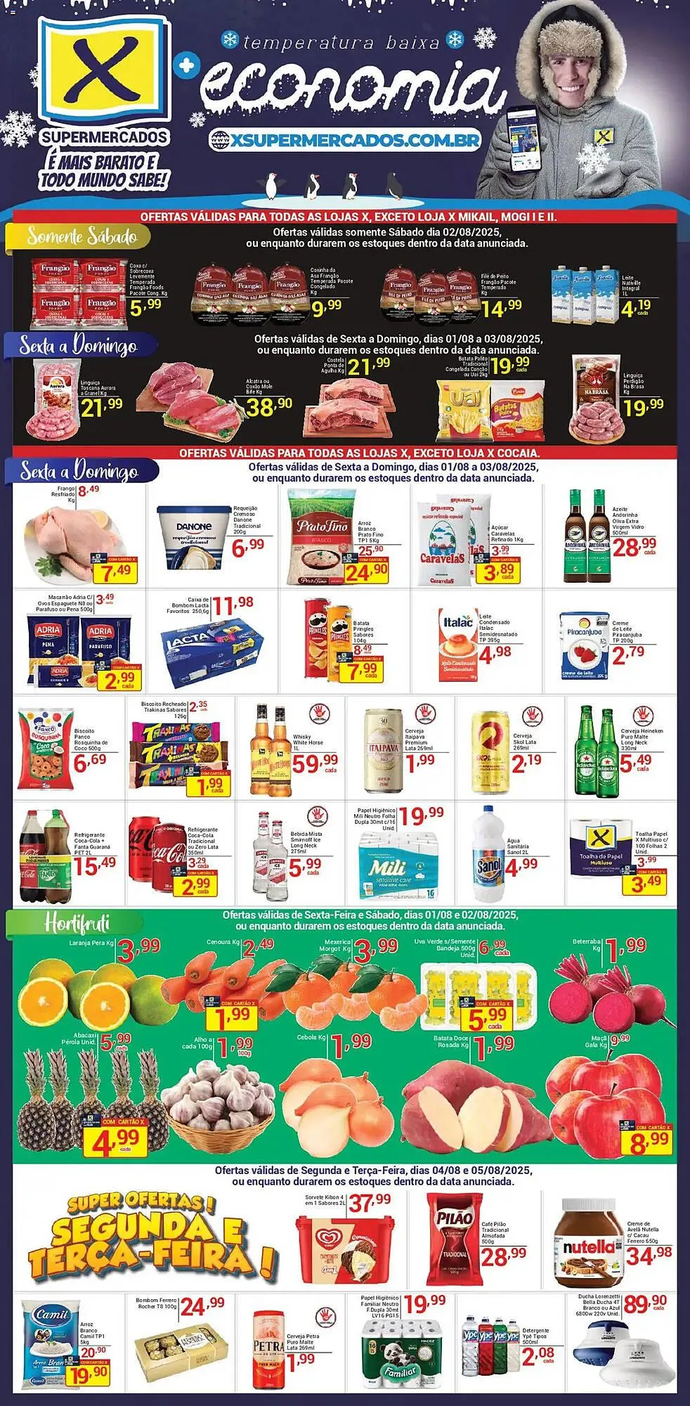 Encarte de Catálogo X Supermercados 2 de agosto até 5 de agosto 2025 - Pagina 1