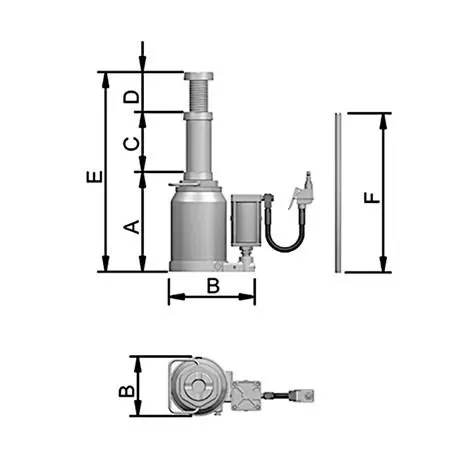 Macaco Tipo Garrafa Hidropneumático 30 Toneladas MTP30 BOVENAU