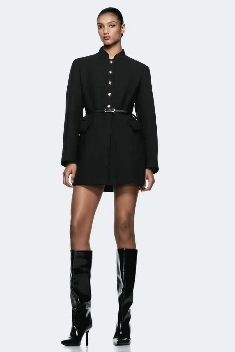 CASACO COM CINTO COM LÃ