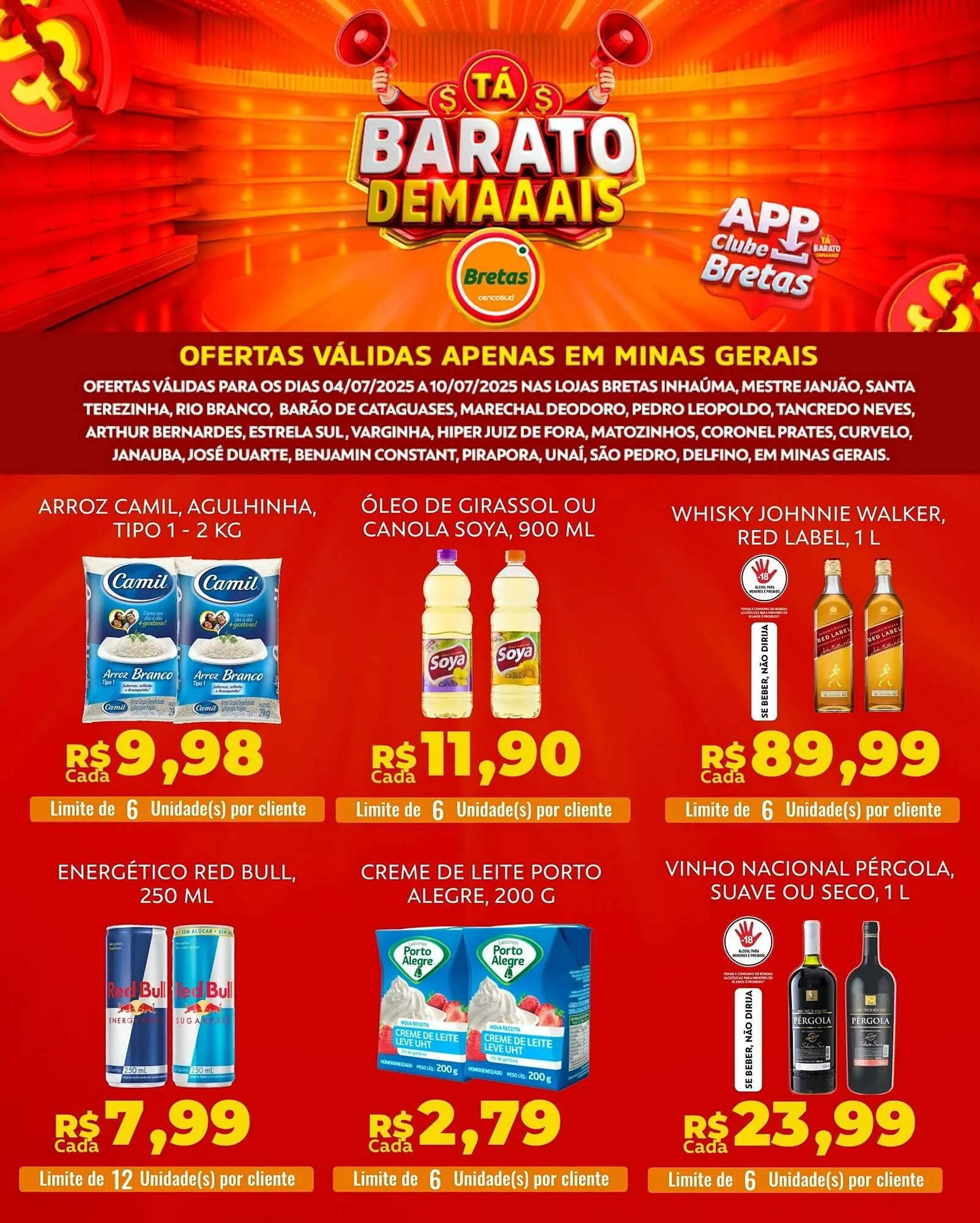 Encarte de Catálogo Supermercados Bretas 4 de julho até 10 de julho 2025 - Pagina 2