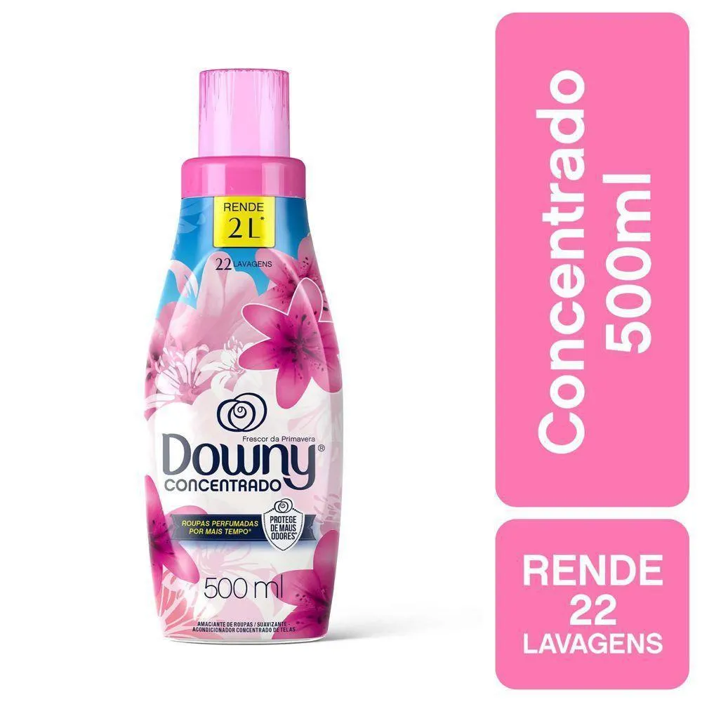 Amaciante de Roupas Concentrado Frescor de Primavera frasco 500ml - Downy