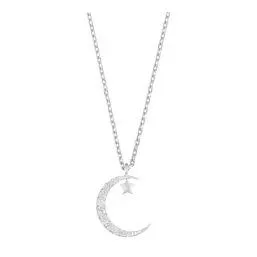 Moon & Star Silver Plated Necklace